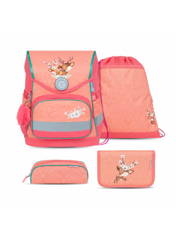 Belmil 4tlg-Set: Schulranzen Set Compact Cute Doe in Rosa H37xL30xT19 cm