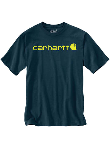 CARHARTT  Logo T-Shirt in dunkelblau/grün