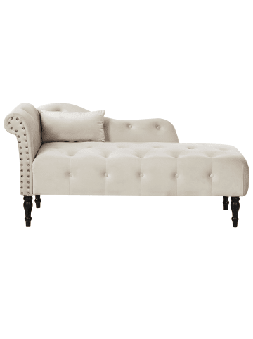Beliani Chaiselongue IVRY in Beige/Schwarz - (W) 152 x (H) 72 x (L) 62 cm