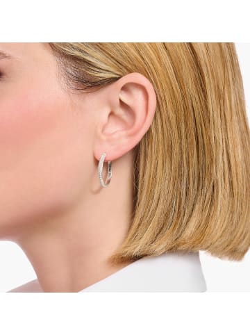 Thomas Sabo Creolen Mit Weißem Zirkonia-Pavé in silber, weiß