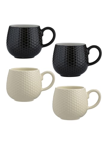 Mason Cash Geprägte Tasse Honigwaben schwarz, 350 ml