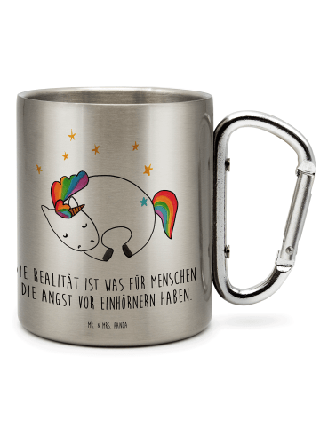 Mr. & Mrs. Panda Thermo Kaffeebecher Einhorn Nacht mit Spruch in Silber