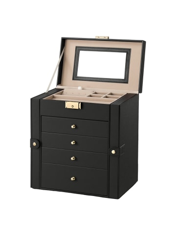 SONGMICS Schmuckkasten Bridie in Schwarz - (B)26.2 x (H)28 x (T)15 cm