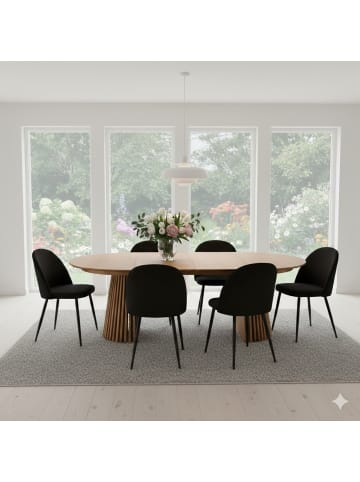 ebuy24 Essgruppe Tokyo Avantgarde 7-teilig Natur 120 x 120 cm