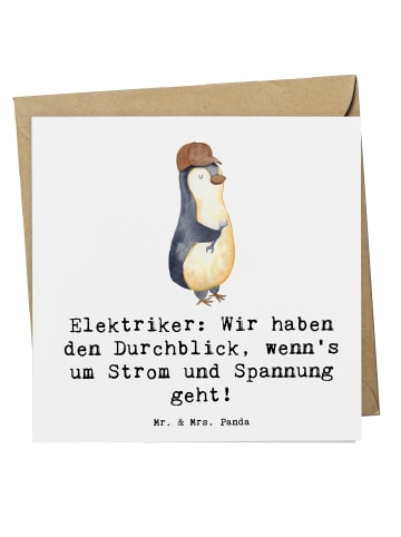 Mr. & Mrs. Panda Einladungskarte Elektriker Durchblick mit Spruch in Weiß