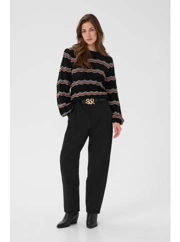 Cream Strickpullover CRWavy Regular fit in Black wavy stripe