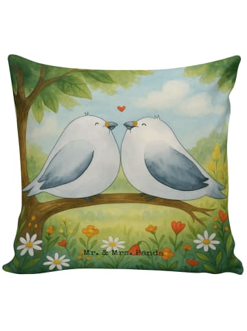 Mr. & Mrs. Panda Sofakissen Turteltauben Liebe Design ohne Spruch in Weiß