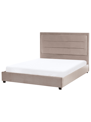Beliani Doppelbett ROUEN in Beige/Schwarz - (W) 148 x (H) 111 x (L) 214 cm