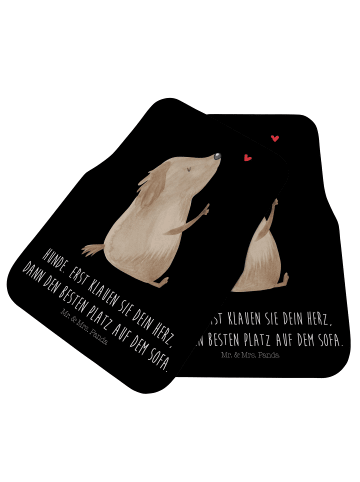 Mr. & Mrs. Panda Autoteppich Hund Liebe mit Spruch in Schwarz