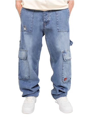 DADA Baggy Cargo Jeans mit Taschen – Worker Style in Blau