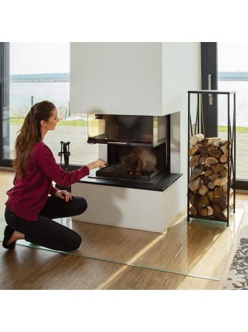 relaxdays 2tlg. Kaminholz-Set in Schwarz