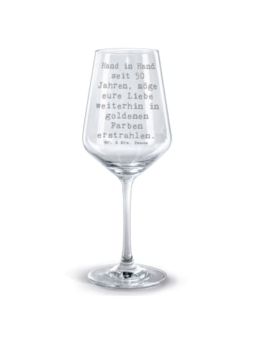 Mr. & Mrs. Panda Rotweinglas Spruch 50. Hochzeitstag Goldene Hoc... in Transparent