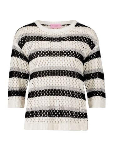 Betty Barclay Grobstrick-Pullover mit Streifen in Patch Beige/Black