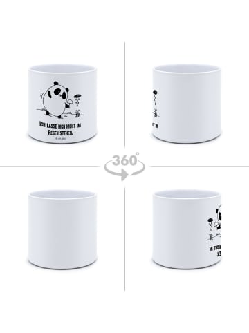 Mr. & Mrs. Panda Pflanzkübel Groß Panda ZuMenschmenhalt mit Spruch in Weiß