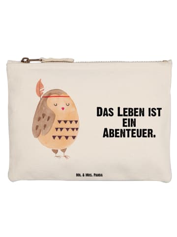Mr. & Mrs. Panda Kosmetiktasche Eule Federschmuck mit Spruch in Weiß