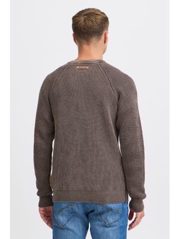 INDICODE Strickpullover IDRockford 35176MM Strickpulli in Waffelstrick-Optik in Braun