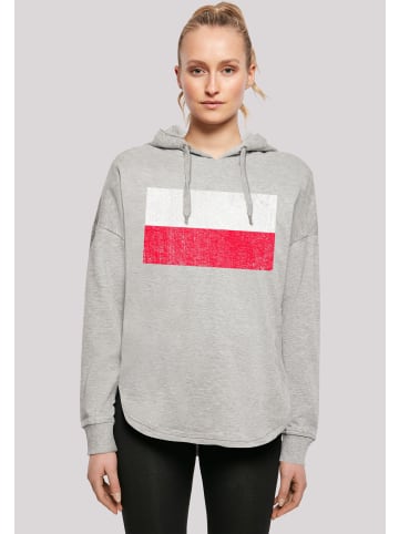 F4NT4STIC Oversized Hoodie Poland Polen Flagge distressed in grau