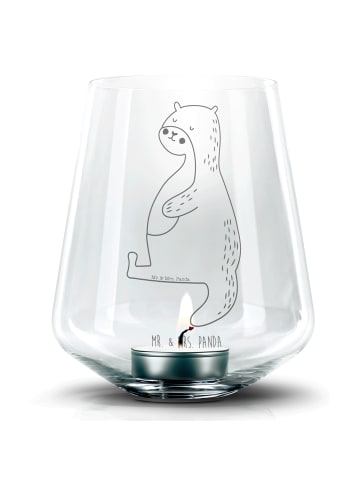 Mr. & Mrs. Panda Graviertes Windlicht Otter Bauch ohne Spruch in Transparent