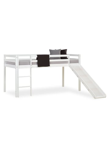 Homestyle4u Kinderbett 90x200 mit Rutsche in Weiß