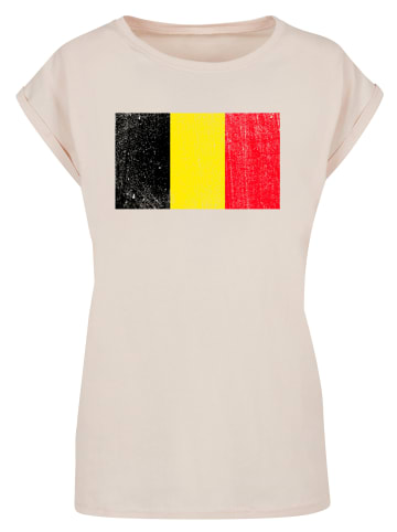 F4NT4STIC T-Shirt Belgium Belgien Flagge in Whitesand
