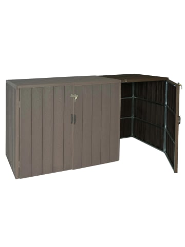 MCW 1er-/2er-WPC-Mülltonnenverkleidung Erweiterung J28, Braun