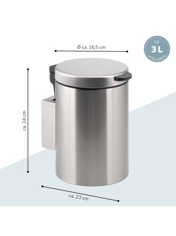 bremermann Wand-Kosmetikeimer 3 Liter Edelstahl