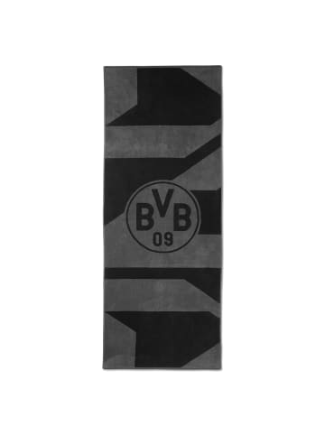 BVB BVB Badetuch grau/schwarz 70x180 cm in Grau/Schwarz