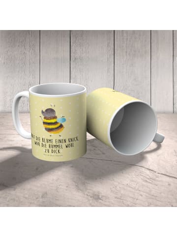 Mr. & Mrs. Panda Kaffeetasse Hummel flauschig mit Spruch in Gelb Pastell