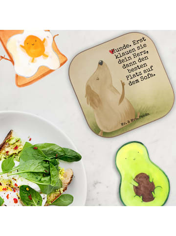 Mr. & Mrs. Panda Tassenuntersetzer Hund Liebe Design mit Spruch in Weiß