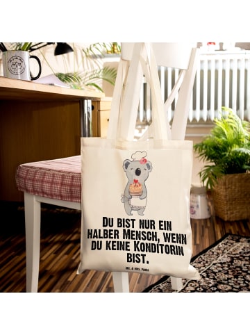 Mr. & Mrs. Panda Shopping Tasche Konditorin Herz mit Spruch in Creme