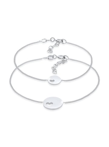 Elli Armband 925 Sterling Silber Herz, Plättchen in Silber