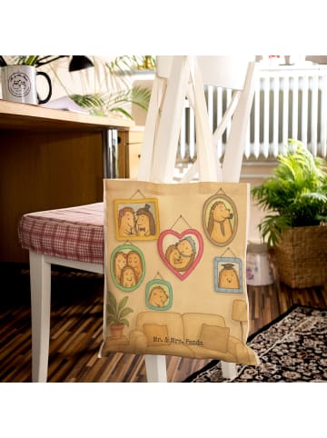 Mr. & Mrs. Panda Shopper-Tasche Igel Familie Design ohne Spruch in Weiß