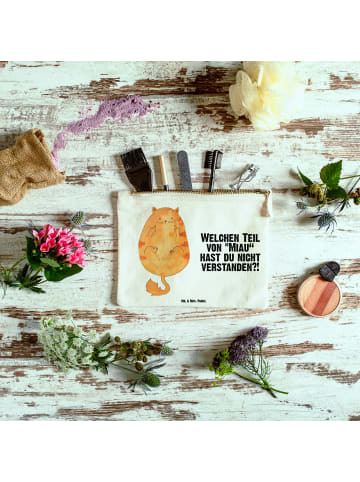 Mr. & Mrs. Panda Kulturtasche Katze Mittelfinger mit Spruch in Weiß
