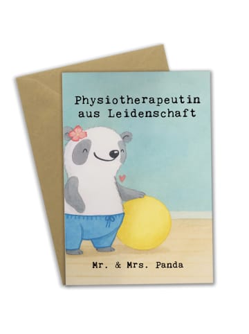 Mr. & Mrs. Panda Grußkarte Physiotherapeutin Leidenschaft Design... in Weiß