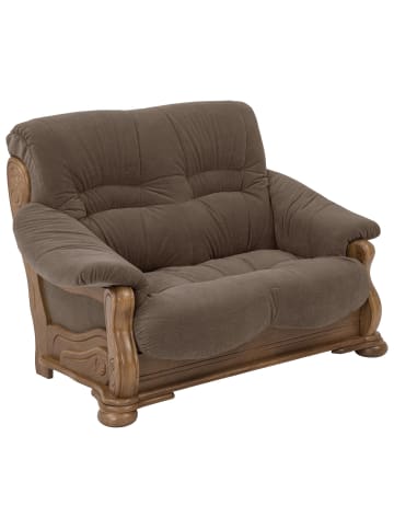58 aufm Kessel SOFA 2-Sitzer Katlin Bezug Flockstoff Eiche rustikal P43 / braun