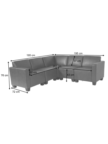 MCW Modular Sofa-System Moncalieri 5, Dunkelgrau