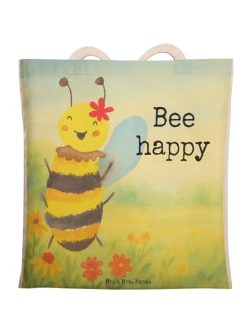 Mr. & Mrs. Panda Tote Bag Biene Happy Design mit Spruch in Weiß