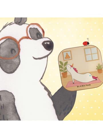 Mr. & Mrs. Panda Glasuntersetzer Einhorn Yoga Design ohne Spruch in Weiß