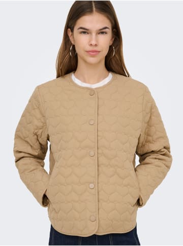 ONLY Wattierte Jacke Herzsteppung Knopfleiste in Beige
