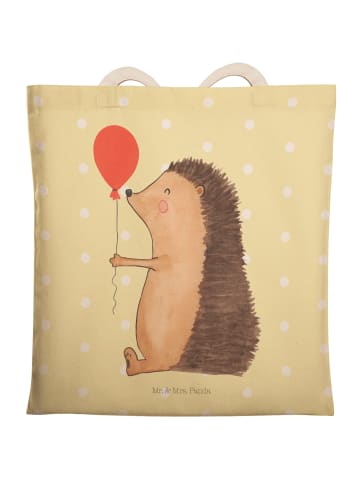 Mr. & Mrs. Panda Einkaufstasche Igel Luftballon ohne Spruch in Gelb Pastell