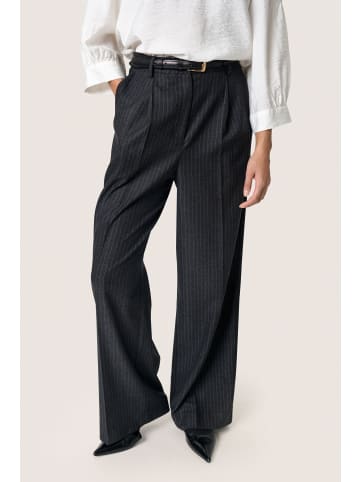 Soaked in Luxury Pants Suiting SLMalodi Gerade Passform in Grey Melange Pinstripe