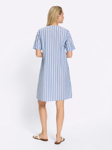 Heine Druck-Kleid in eisblau-jeansblau-gestreift