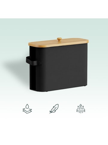 relaxdays Toilettenpapier Aufbewahrung in Schwarz - (B)45 x (H)33 x (T)16 cm