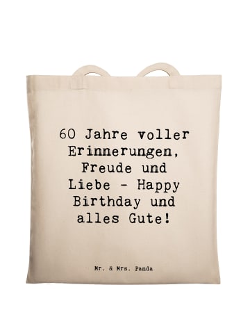 Mr. & Mrs. Panda Laptoptasche Spruch 60. Geburtstag Glückwunsch ... in Creme