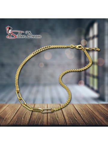 SilberDream Fußkette 925 Silber, vergoldet (Gelbgold 333) ca. 28cm Fantasiekettekette
