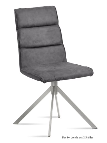 58 aufm Kessel ESSZIMMERSTUHL (2er-Set) Dorkas 47x92x60 Edelstahl/Grau