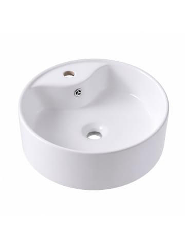 Aufsatzwaschbecken in Weiß - (H)14,5 x Ø 41 cm