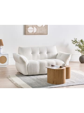 Beliani 2-Sitzer Sofa HALBA in Weiß/Schwarz - (W) 174 x (H) 80 x (L) 85 cm