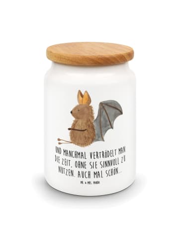 Mr. & Mrs. Panda behälter Fledermaus Sitzen mit Spruch in Weiß