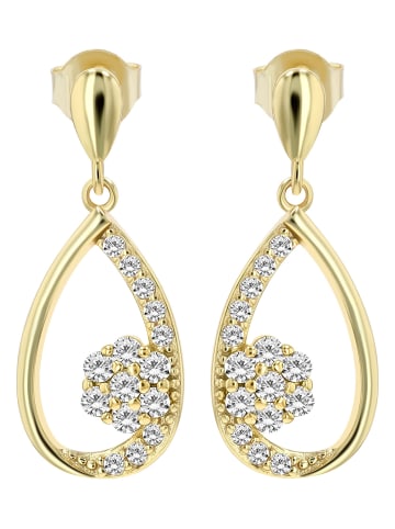 Adeliás Damen Ohrringe – Ohrhänger aus 925 Silber mit Zirkonia in gold